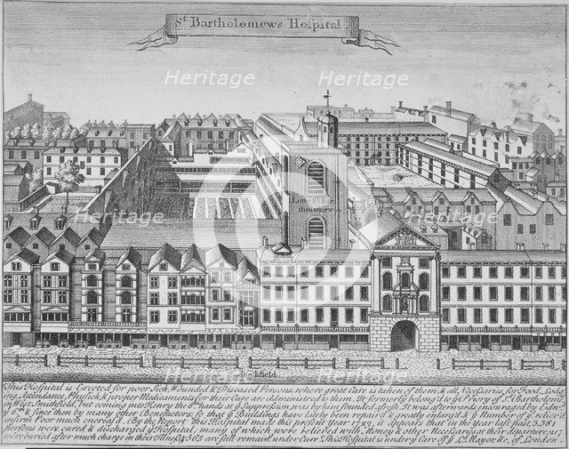 St Bartholomew's Hospital, Smithfield, City of London, 1723. Artist: Anon