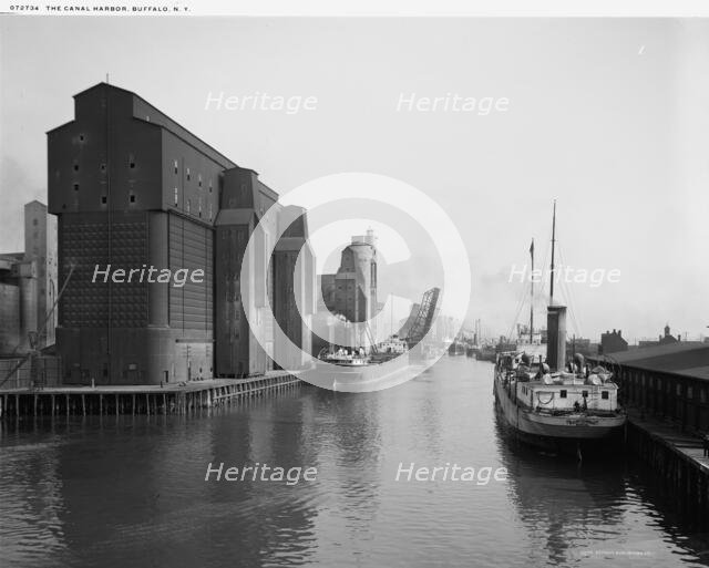 The Canal harbor, Buffalo, N.Y., c.between 1910 and 1920. Creator: William H. Jackson.