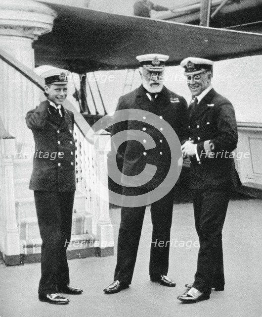 Navy cadet Prince Albert with Admiral Sir Lewis Beaumont, 1912. Artist: Unknown
