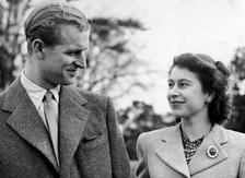 Princess Elizabeth and the Duke of Edinburgh, Broadlands, Romsey, Hampshire, 1947. Artist: Unknown