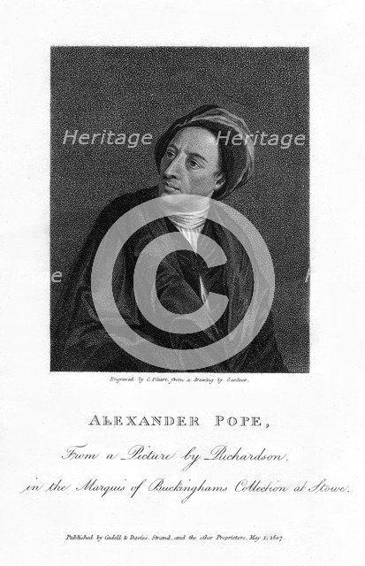 Alexander Pope, English poet, (1807).Artist: C Picart