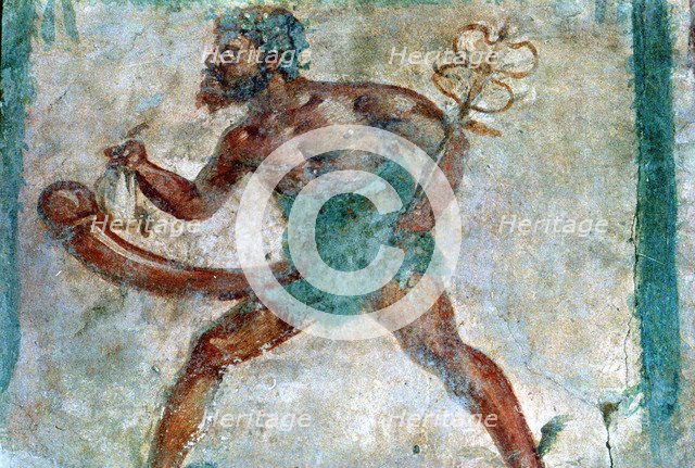 Mural of Mercury, Pompeii, Italy. Creator: Unknown.