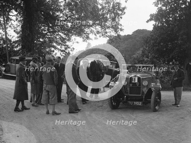 Talbot 18/55 4-seater tourer at the JCC Inter-Centre Rally, 1932. Artist: Bill Brunell.