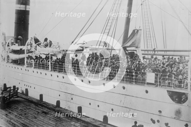 Troops on transport, Galveston, between c1910 and c1915. Creator: Bain News Service.