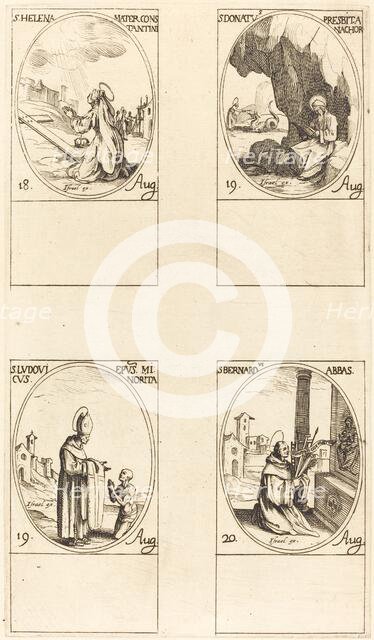 St. Helen; St. Donatus; St. Ludovicus, Bishop; St. Bernard. Creator: Jacques Callot.