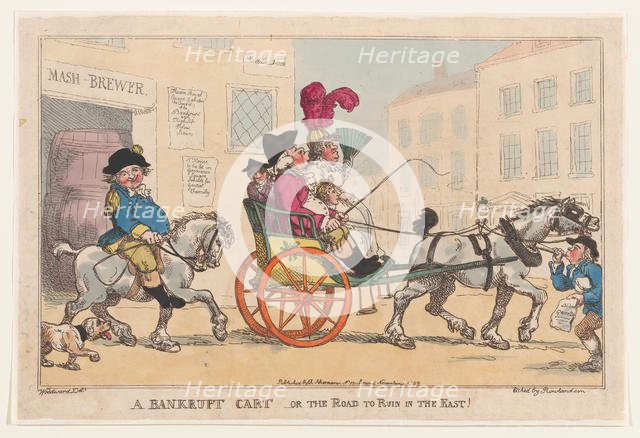 A Bankrupt Cart, or The Road to Ruin in the East!, November 5, 1799., November 5, 1799. Creator: Thomas Rowlandson.