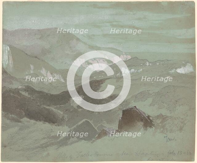 Cliffs of Ecclesbourne Near Hastings, 1862. Creator: Thomas Moran.
