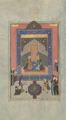 Bahram Gur in the Dark Palace on Saturday, Folio 207 from a Khamsa..., A.H. 931/A.D. 1524-25. Creators: Shaikh Zada, Mahmud Muzahhib, Sultan Muhammad Nur.