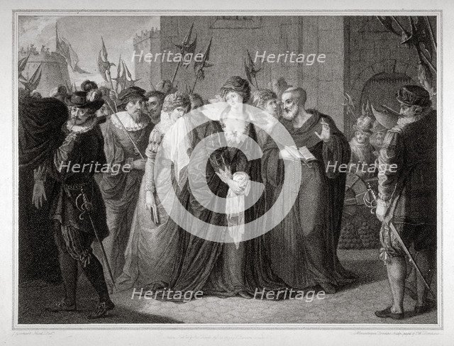 Lady Jane Grey being led to her execution at the Tower of London, 1554 (1797). Artist: Mountague Tomkins