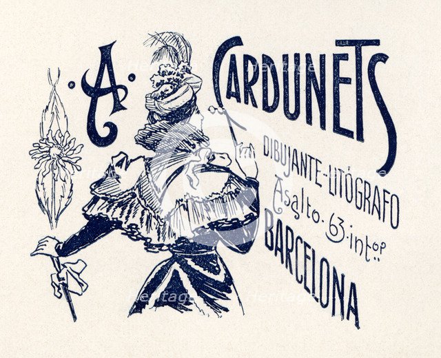 Advertising of Alexandre Cardunets Cazorla (1871-1944), painter, draftsman and lithographer. Barc…