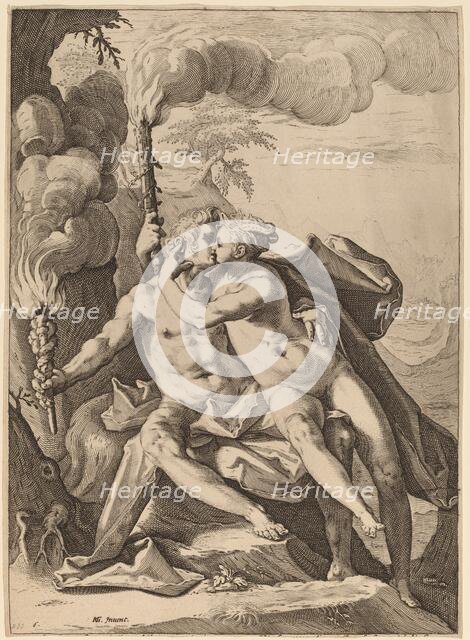 Eros and Anteros, probably 1588. Creator: Jacob Matham.