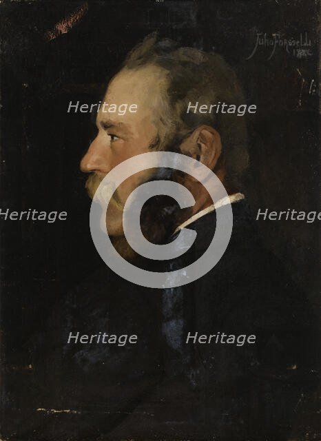 Head of a man, exercise, 1882. Creator: Juho Forsell.