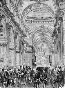 Funeral of Lord Napier of Magdala: the procession in the nave of St. Paul’s Cathedral, 1890. Creator: Unknown.