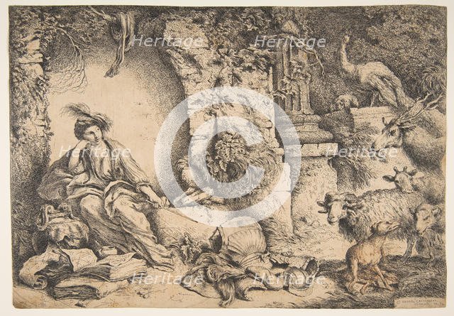 Circe with the companions of Ulysses changed into animals, 1650-51. Creator: Giovanni Benedetto Castiglione.