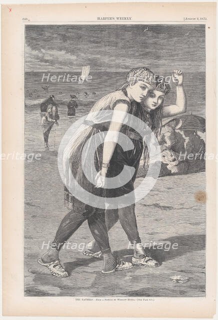 The Bathers (Harper's Weekly, Vol. XVII), August 2, 1873. Creator: William H. Redding.