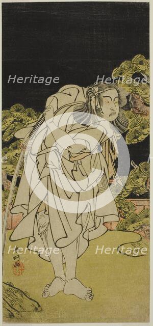 The Actor Ichikawa Yaozo II as Soga no Dozaburo (?) in the Play Kamuri Kotoba Soga no..., c1776. Creator: Katsukawa Shunko.