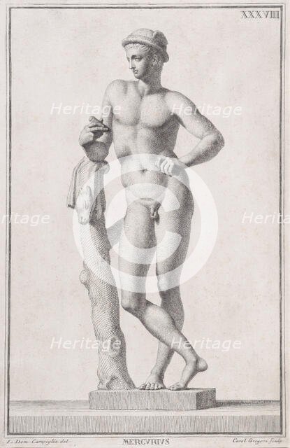 Statue of Mercury, 1734. Creators: Carlo Gregori, Giovanni Domenico Campiglia.