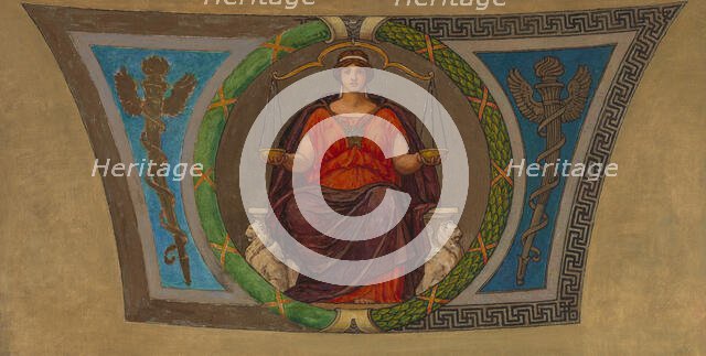 Sketch for Mosaic, Wisconsin State Capital, "Justice", ca. 1912. Creator: Kenyon Cox.