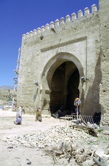 Restoration of the Bab Mahrouk gate, Morocco.