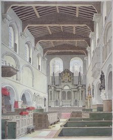 Interior view of the Church of St Bartholomew-the-Great, Smithfield, City of London, 1821.           Artist: Thomas Hosmer Shepherd