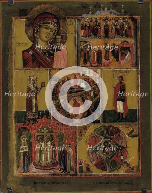 Easter and Church Year celebrations, Russian icon, 1700-1800. Creator: Unknown.