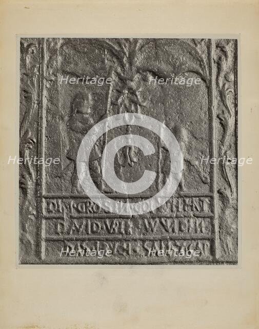 Pa. German Stove Plate, c. 1936. Creator: Charles Von Urban.