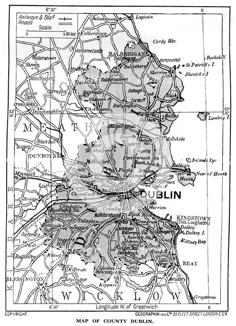 Map of County Dublin, Ireland, 1924-1926. Artist: Unknown