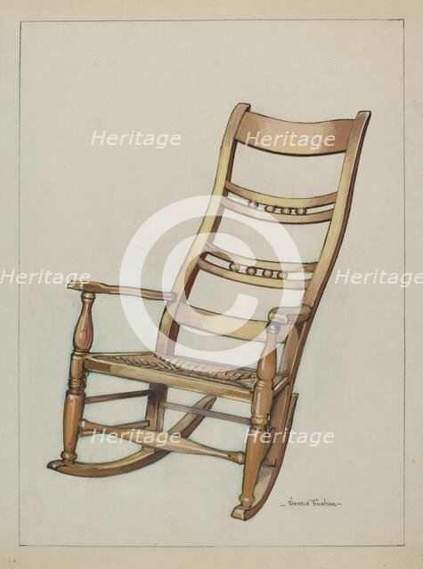 Colonial Rocking Chair, c. 1937. Creator: Florence Truelson.