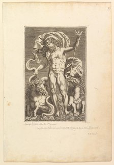 Neptune Between Two Sea Horses, ca. 1560-80. Creator: Unknown.