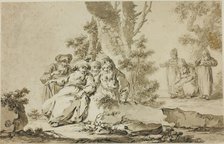 Figures in Oriental Costume in a Landscape, n.d. Creator: Tiberius Dominikus Wocher.