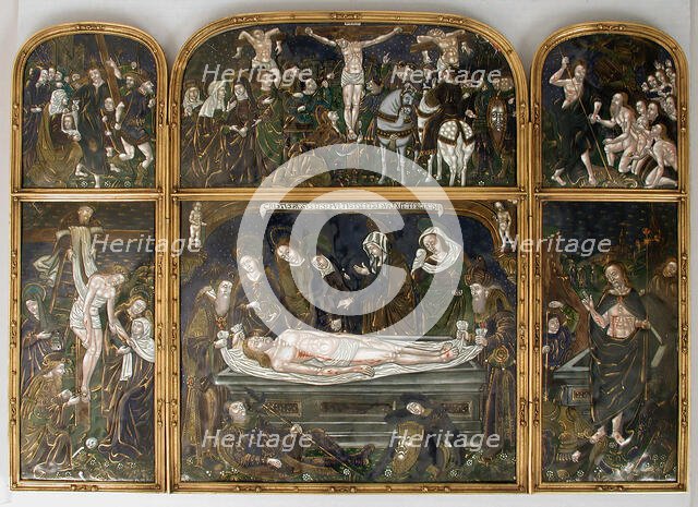 Triptych with the Entombment, French, 16th century. Creator: Unknown.