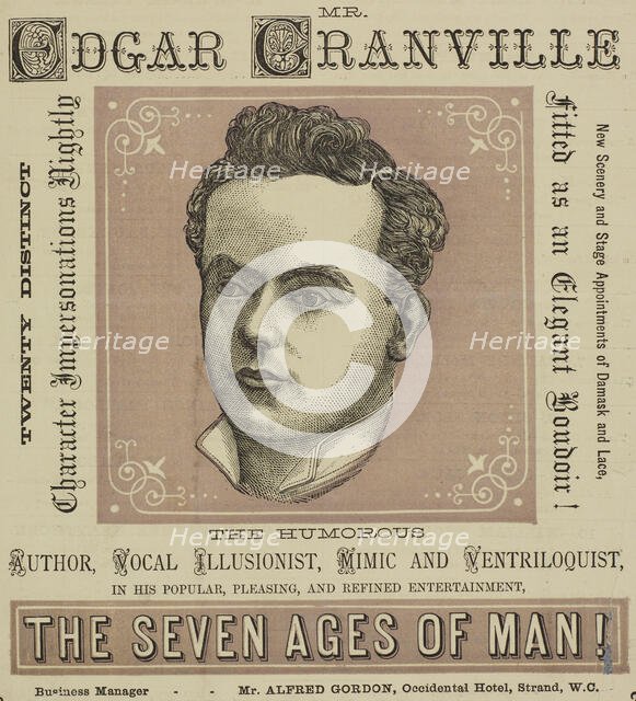Mr. Edgar Granville, the Humorous Author, Vocal Illusionist, Mimic and Ventriloquist, 1879. Creator: Unknown.
