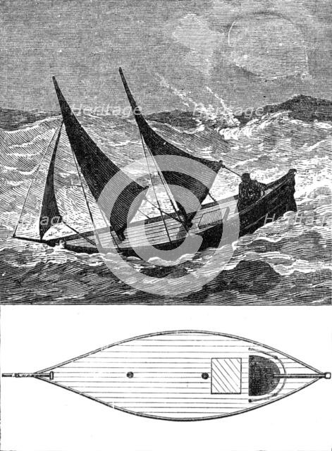 The Sailing-Boat Il Leone di Caprera, 3½ tons burden, from Monte Video, 1881. Creator: Unknown.