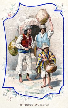 Water carriers, Bolivia, 1911. Artist: Unknown