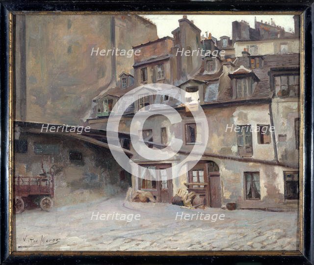 Courtyard of the Cheval-Blanc inn, rue Mazet, 1898. Creator: Victor Marec.