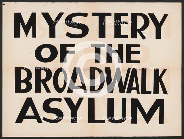 Mystery of Broadwalk Asylum, Los Angeles, 1936. Creator: Unknown.