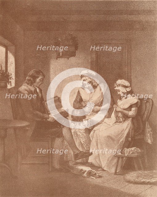 'Domestic Happiness, Laetitia with her Parents', 1789. Artist: John Raphael Smith.