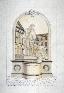 Sir Thomas Guy's monument in Guy's Hospital chapel, Southwark, London, c1790. Artist: Anon