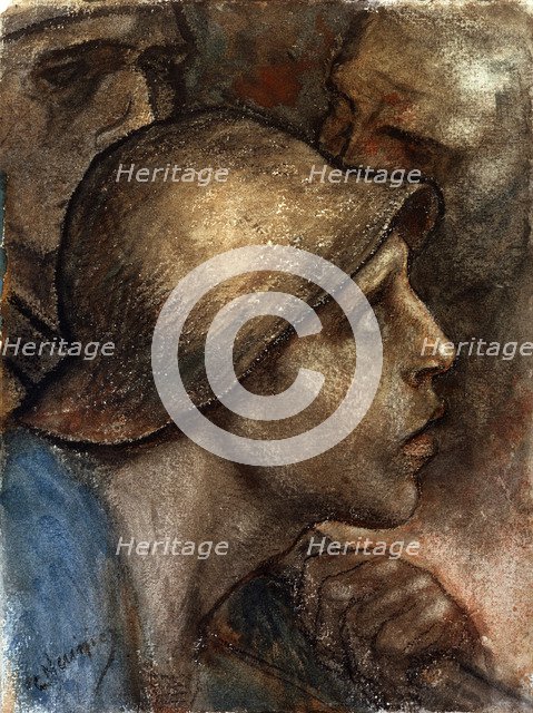 'A Worker's Head', 19th or early 20th century. Artist: Constantin Emile Meunier