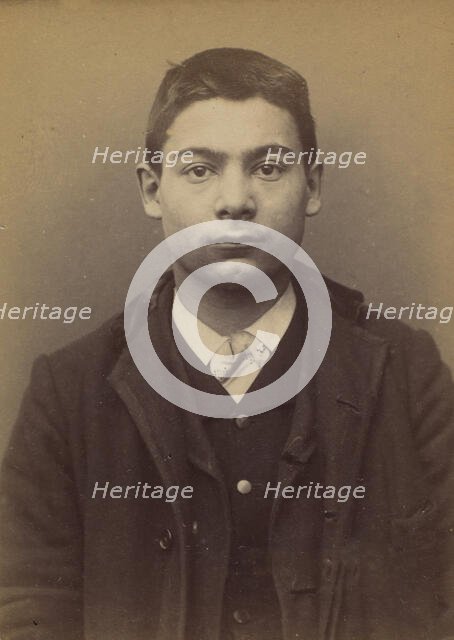 Mocquet. Georges, Gustave. 17 ans, né le 17/5/76 à Paris IXe. Tapissier. Anarchiste. 6/1/94., 1894. Creator: Alphonse Bertillon.