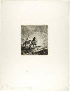 Traveler on Horseback, 1848. Creator: Charles Emile Jacque.