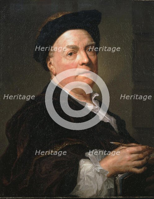 Portrait of Louis de Silvestre (1675-1760), 1745-1746. Creator: Mengs, Anton Raphael (1728-1779).