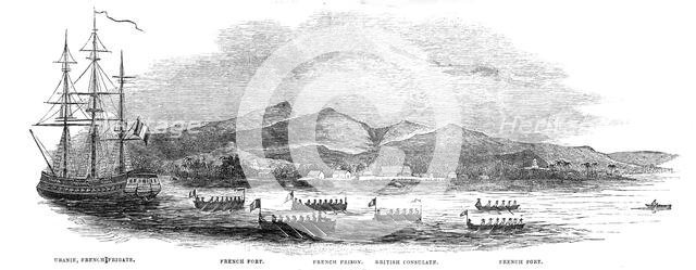 The French Blockade of Tahiti...1844. Creator: Unknown.