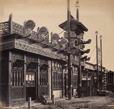 Beijing, China: an ornate shop exterior in the Chinese quarter. Creator: Felice Beato.