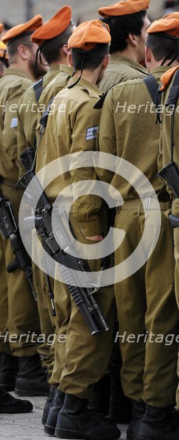 Soldiers of Israel's military visiting the Western Wall, Jerusalem, Israel, 2013. Creator: LTL.
