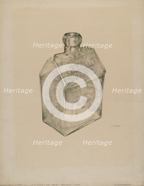 Whiskey Flask, c. 1938. Creator: G. A. Spangenberg.