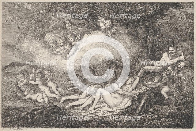 Mars and Sleeping Venus with Putti, 1799., 1799. Creator: Thomas Rowlandson.