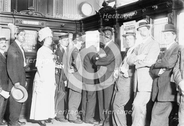 1st Depositor, Postal Bank, N.Y., between c1910 and c1915. Creator: Bain News Service.
