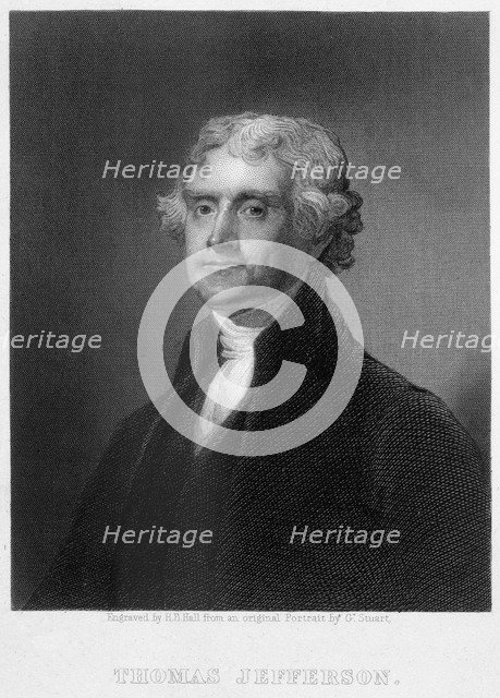 Thomas Jefferson, 3rd President of the United states of America, (19th century). Artist: Henry Bryan Hall I