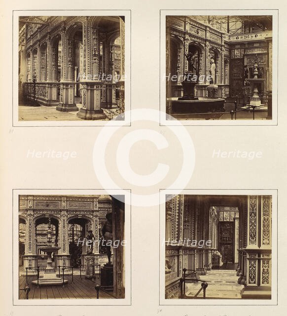 [Façade, Views, and Entrance Loggia of the Renaissance Court], ca. 1859. Creator: Attributed to Philip Henry Delamotte.
